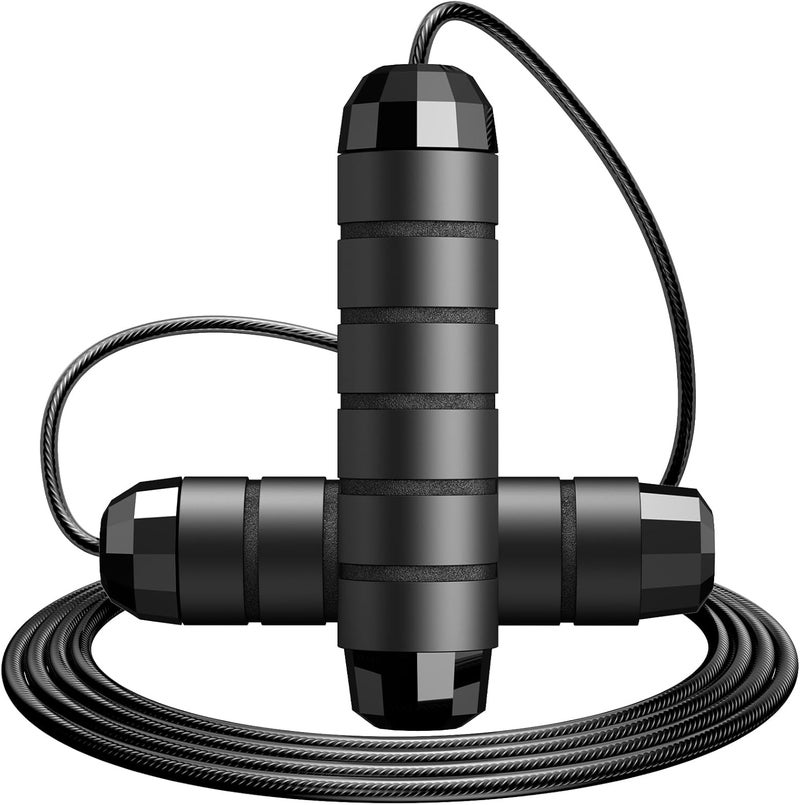 SKIFUL Jump Rope,Tangle-Free Rapid Speed Jump Rope with Ball Bearings for Men,Women and Kids,Adjustable Steel Skipping Rope with Ergonomic Foam Handles,A Ideal Equipment and Accessories for Workout,Fitness,Exercise,Home Gym,Slim Body - Image 1